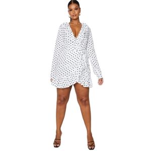 Plus Polka Dot Wrap Dress